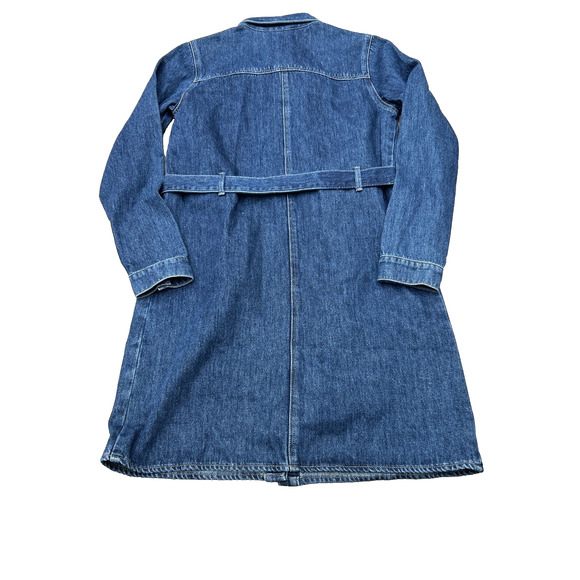 Mavi Womens Size Small Denim Jean Button Down Belted Long Sleeve Midi Dress NWT - Picture 2 of 9